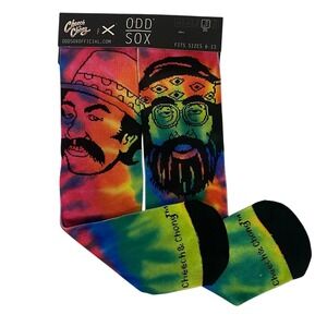 Odd Sox Cheech and Chong Print Graphic Neon Tie Dye Hippie Crew Socks Men's 6-13